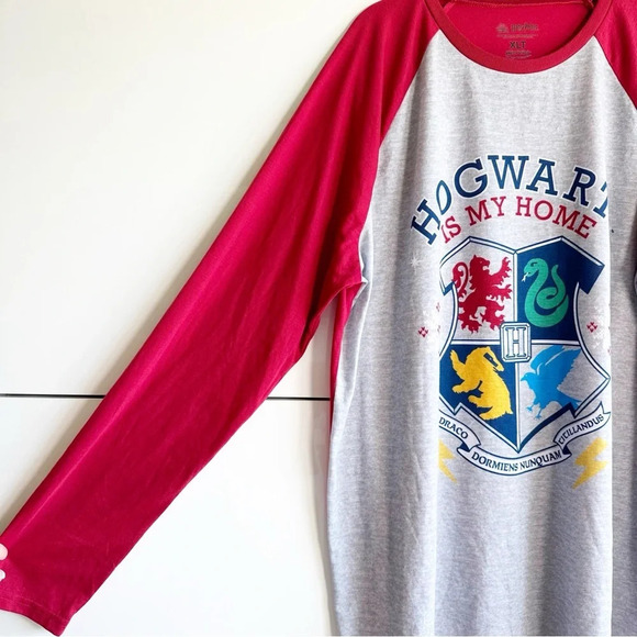 Mens Hogwarts Is My Home Pajamas Size XL Tall Harry Potter Sleepwear Wizarding - Picture 3 of 12
